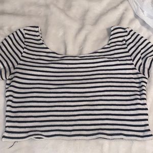 H&M striped crop top